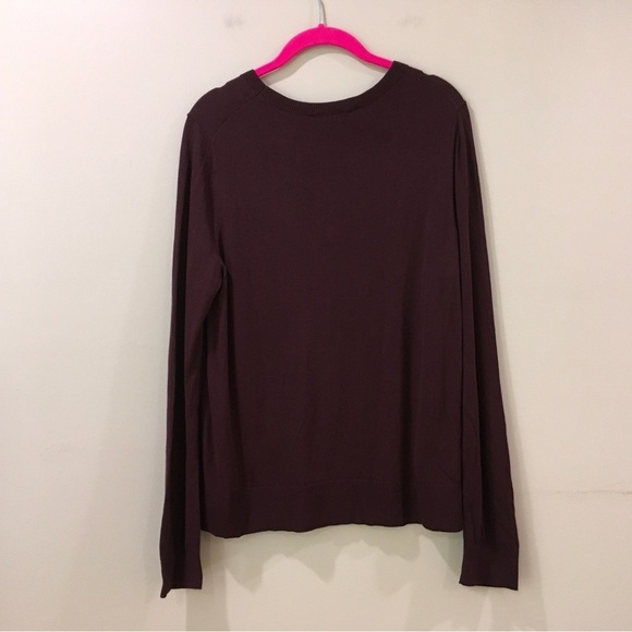 Ann Taylor Knit Sweater Top Lace Sleeve V Neck Red new - Picture 2 of 4